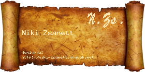 Niki Zsanett névjegykártya